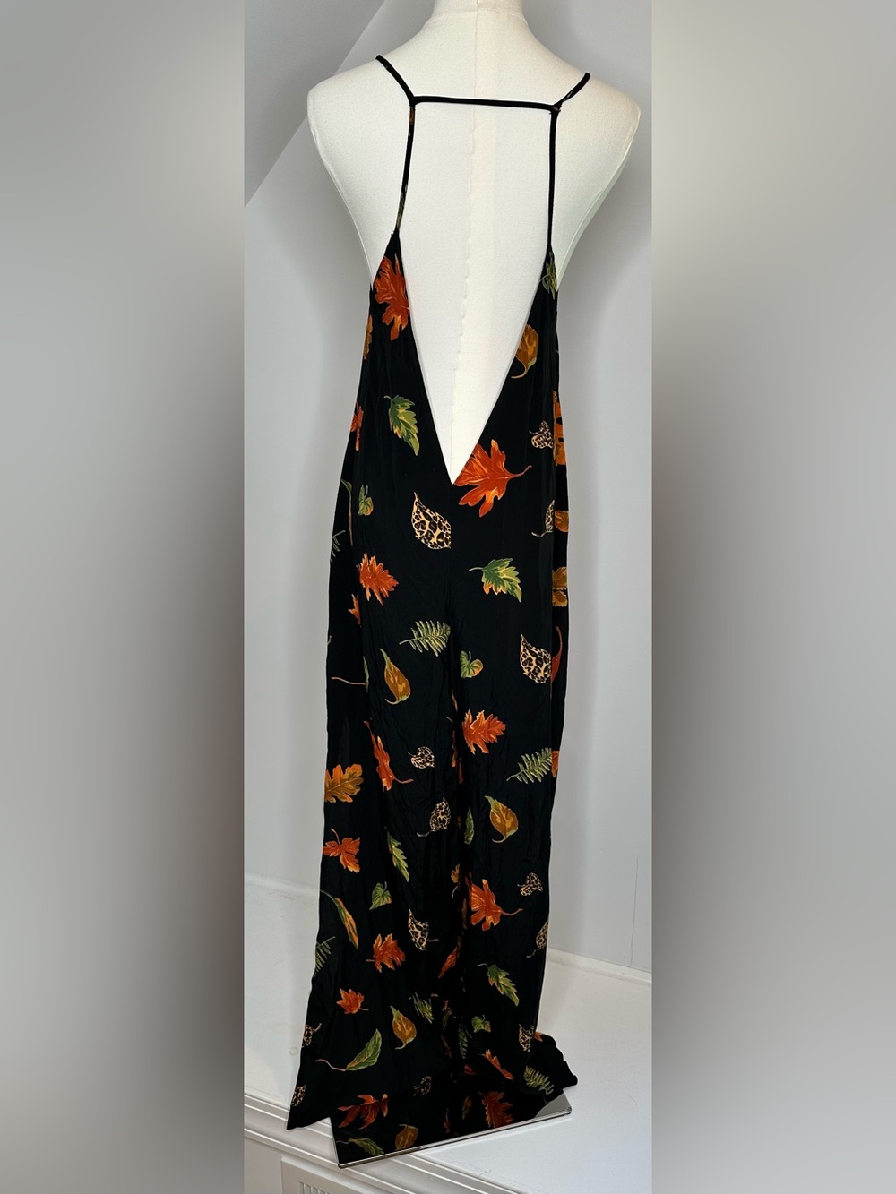 Reformation Autumn Leaf Print Wide Leg Jumpsuit One Size Made in USA Boho - Picture 5 of 12
